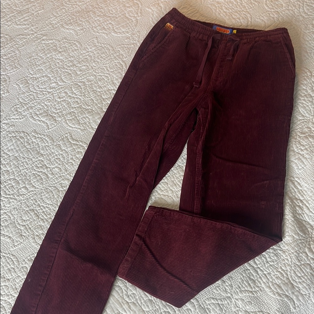 Empyre Johnny Red Elastic Waist Corduroy Skate Pants